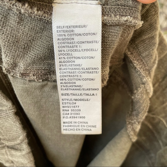 James Perse Mixed Media Pants in Army Green - Picture 8 of 9